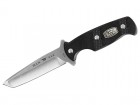 Buck Stiefelmesser Ops, Stahl 154CM, Full Tang Tanto, schwarze G10-Griffschalen, Polypropylen-/Leder-Scheide