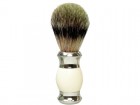 GOLDDACHS Rasierpinsel, weiß/silber, 100% Dachs-Zupfhaar