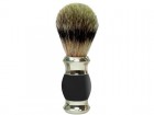 GOLDDACHS Rasierpinsel schwarz/silber, 100% Dachs-Zupfhaar