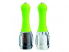 David Mason Design Salz- und Pfeffermühlen-Set, Skittle, Acryl, grünes Oberteil, Polyacetal-Mahlwerk, gefüllt
