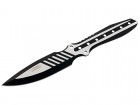 HERBERTZ Top-Collection Wurfmesser, AISI 440-Stahl, schwarze Teilbeschichtungen, schwarze Nylonscheide